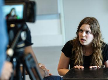 A student on LAMDA's screen acting short course